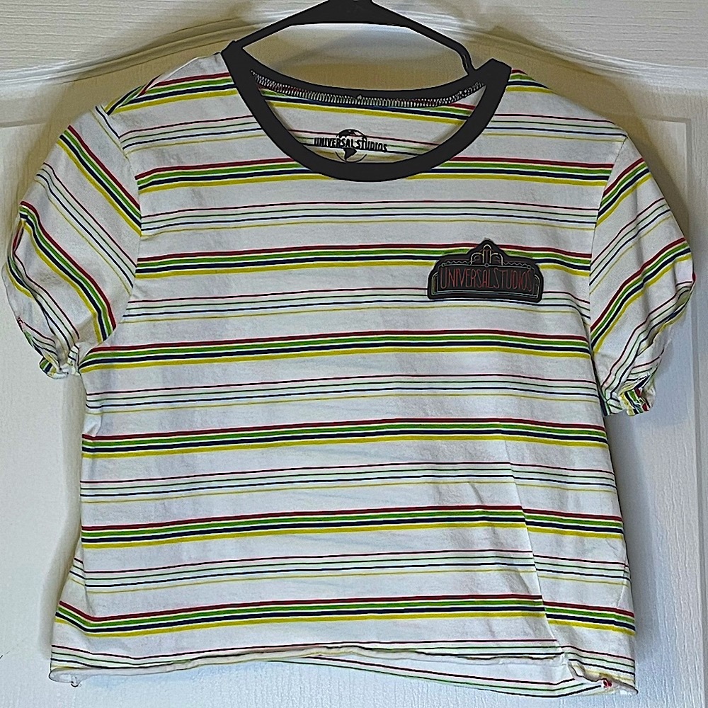 Vintage Universal Studios Striped Crop Top M